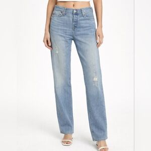 Levi’s Distressed Light Wash Straight Leg Jeans Button Fly W29 L32 100% Cotton